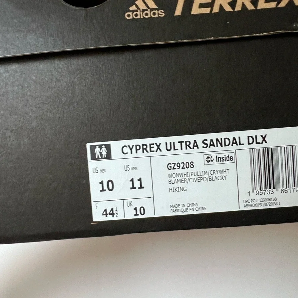 Adidas Terrex Cyprex Ultra DLX Sandals Wonder White Pulse Lime GZ9208 Mens 10